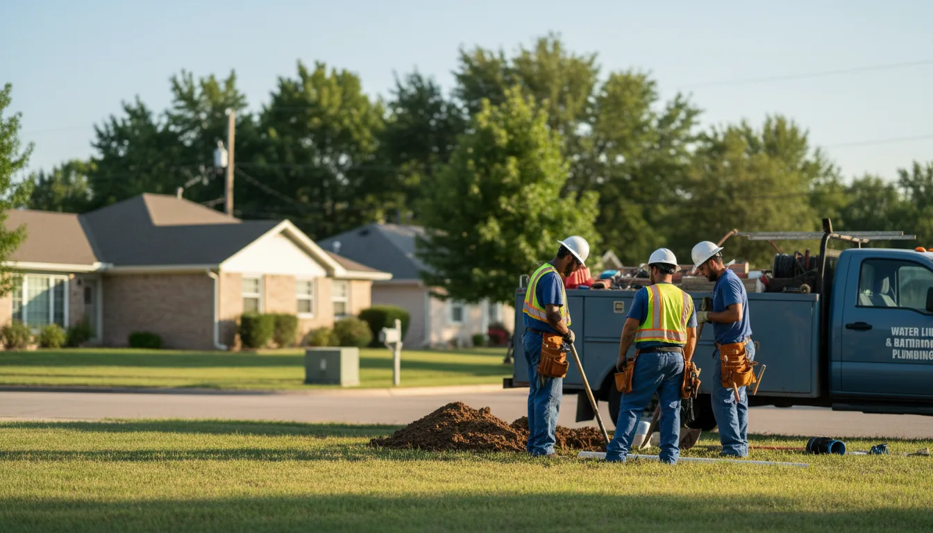 Residential water line and bathroom plumbing service in Snyder, OK